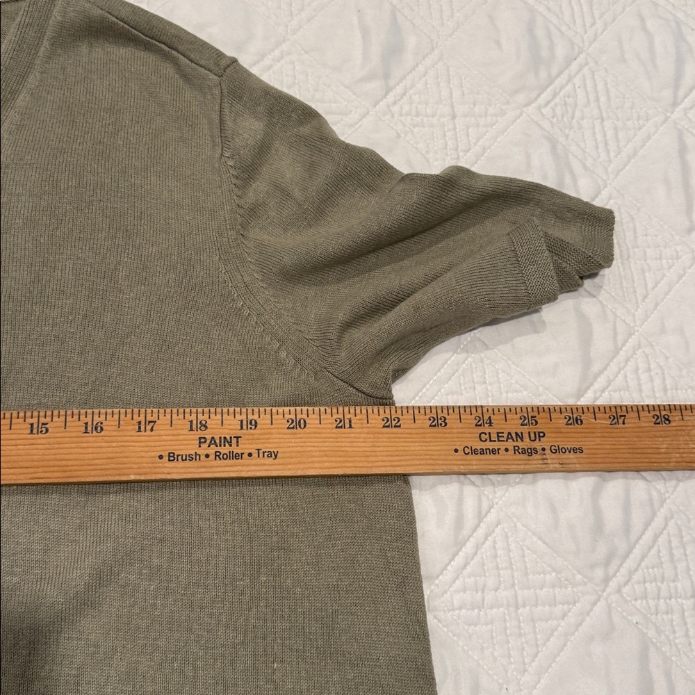 j jill Sage Green Linen Blend Button Down Dress Sz XL mother of pearl buttons - Picture 5 of 11